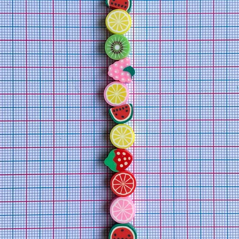 Pasante Frutas Tropicales • Fimo • 10x10 mm 
