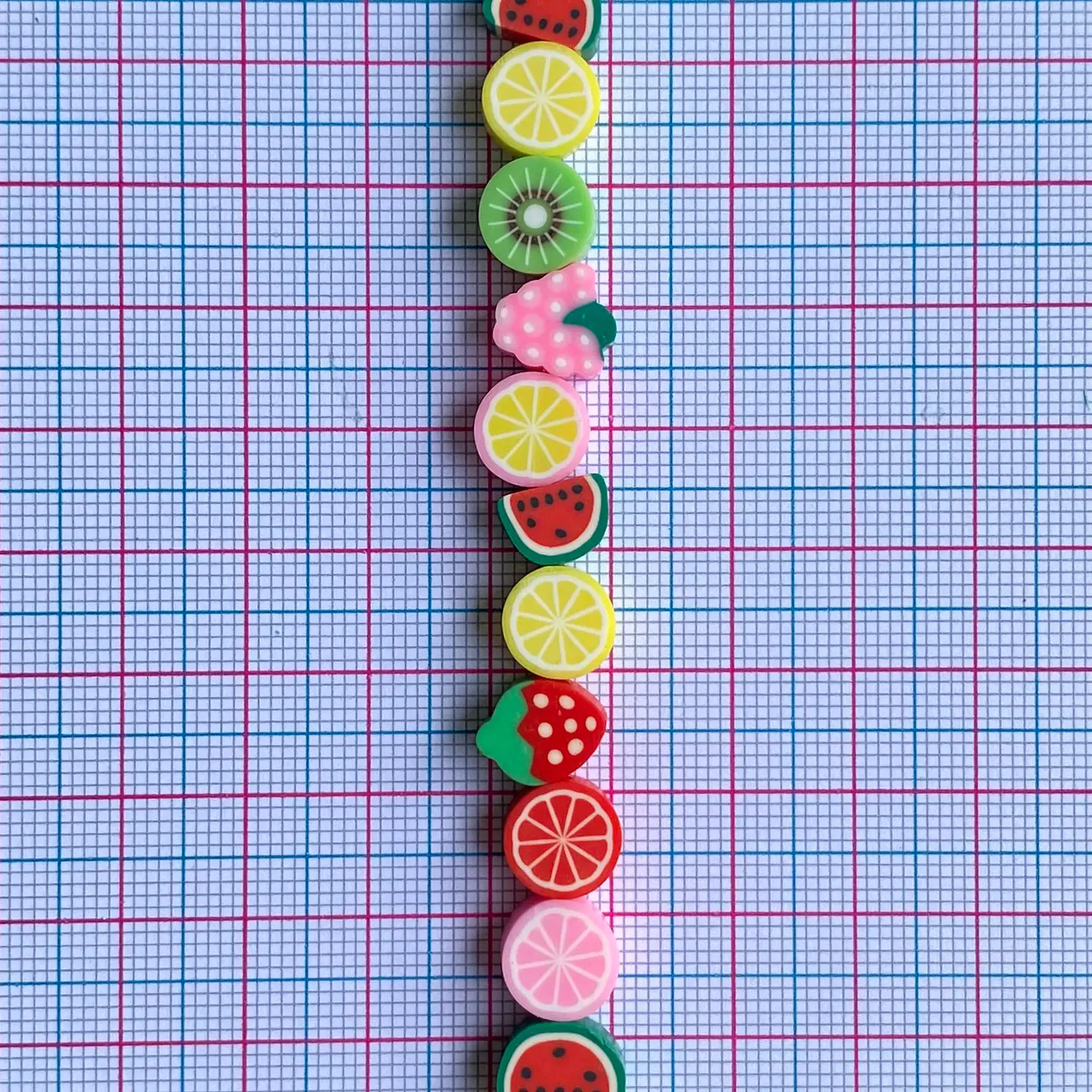 Pasante Frutas Tropicales • Fimo • 10x10 mm  2