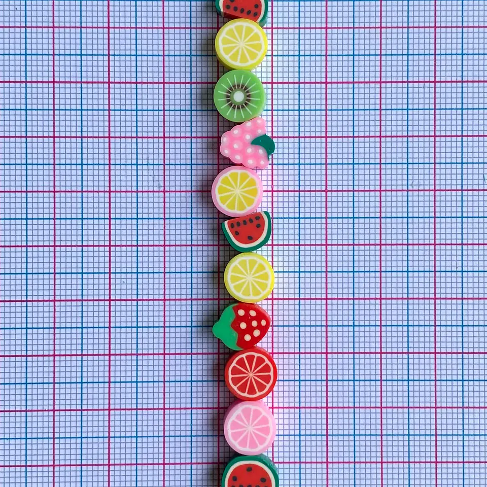 Pasante Frutas Tropicales • Fimo • 10x10 mm  2