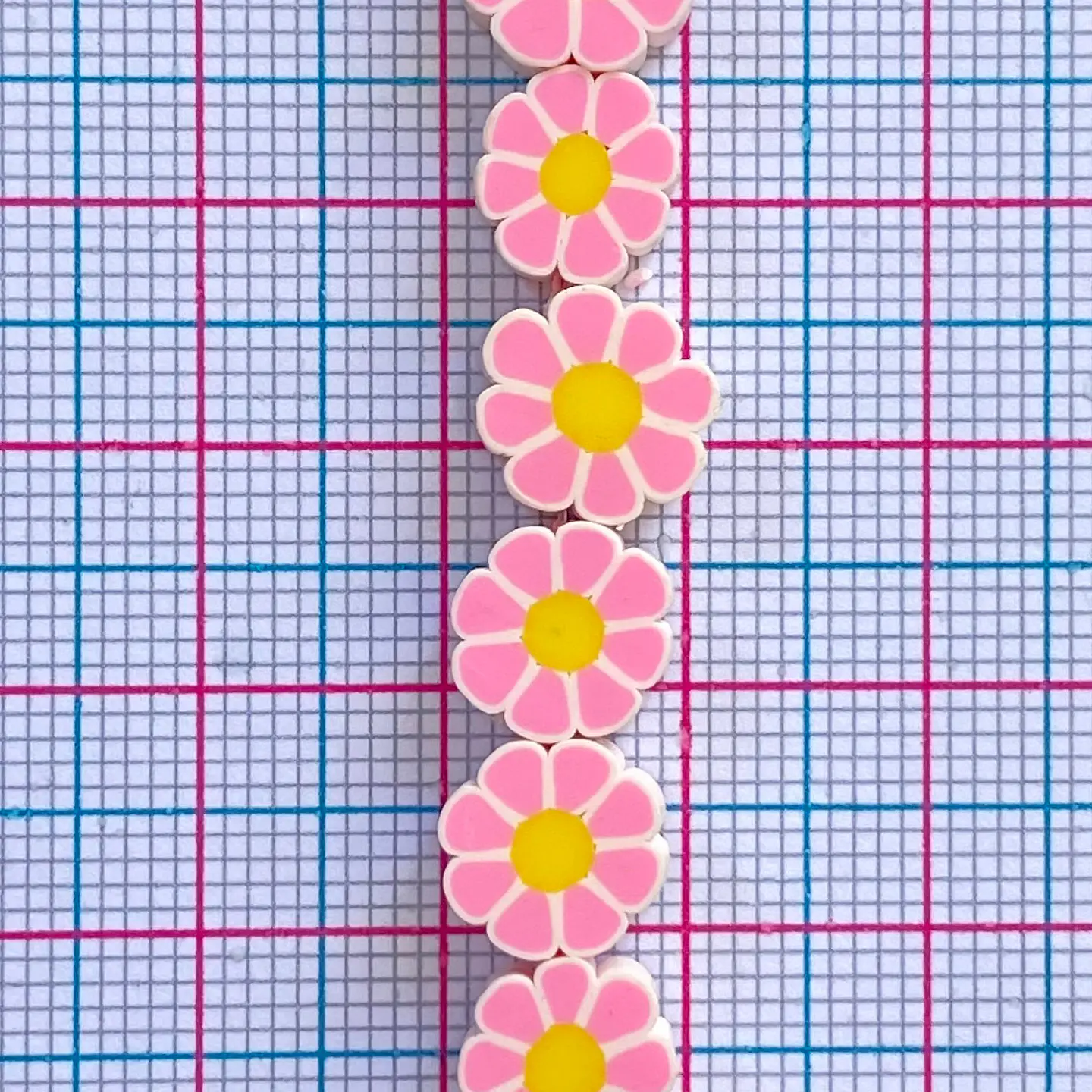 Pasante Margarita Flor Rosa • Fimo • 10x10 mm 2