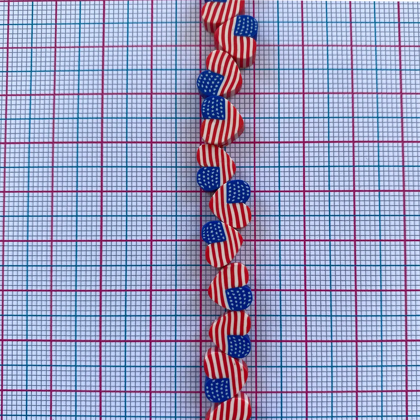 Pasante Corazón Bandera Estados Unidos • Fimo • 10x10 mm 2