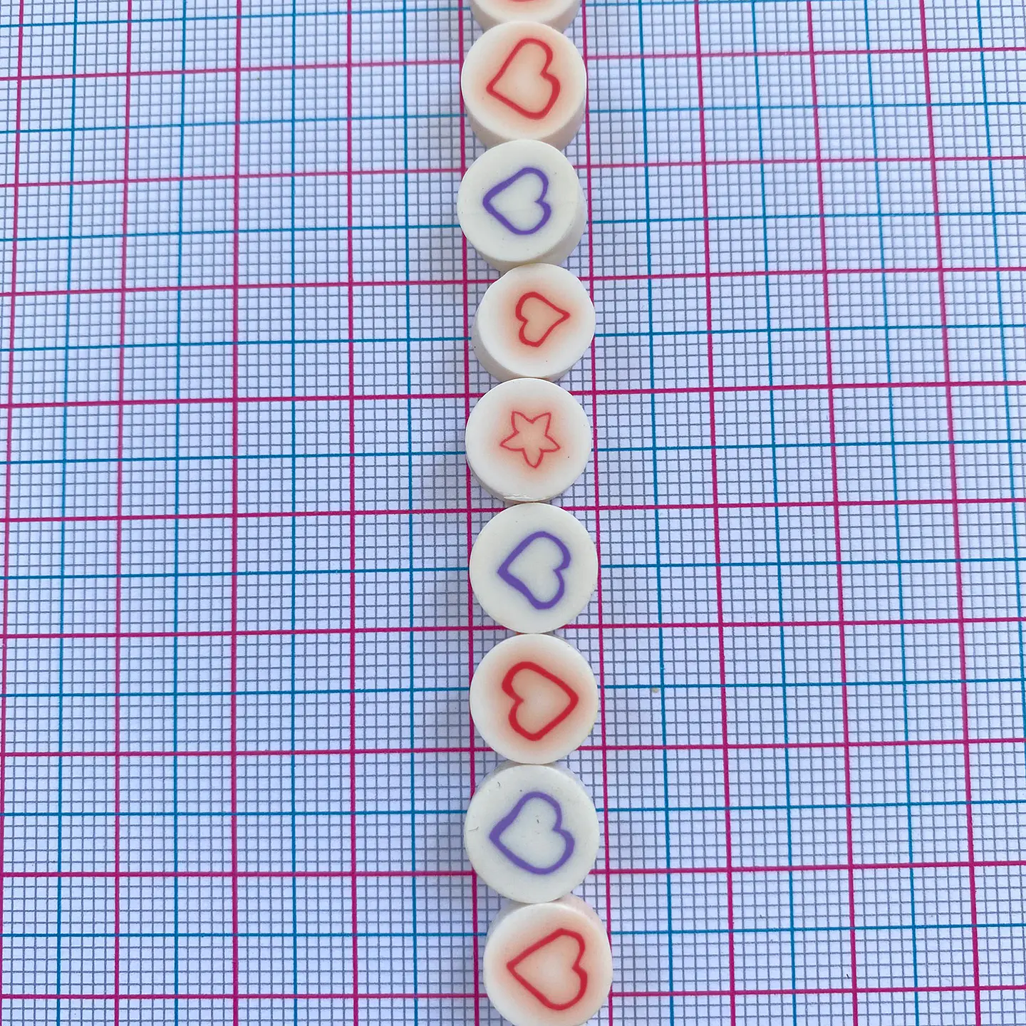 Pasante Disco Corazón y Estrella • Fimo • 10x10 mm 2