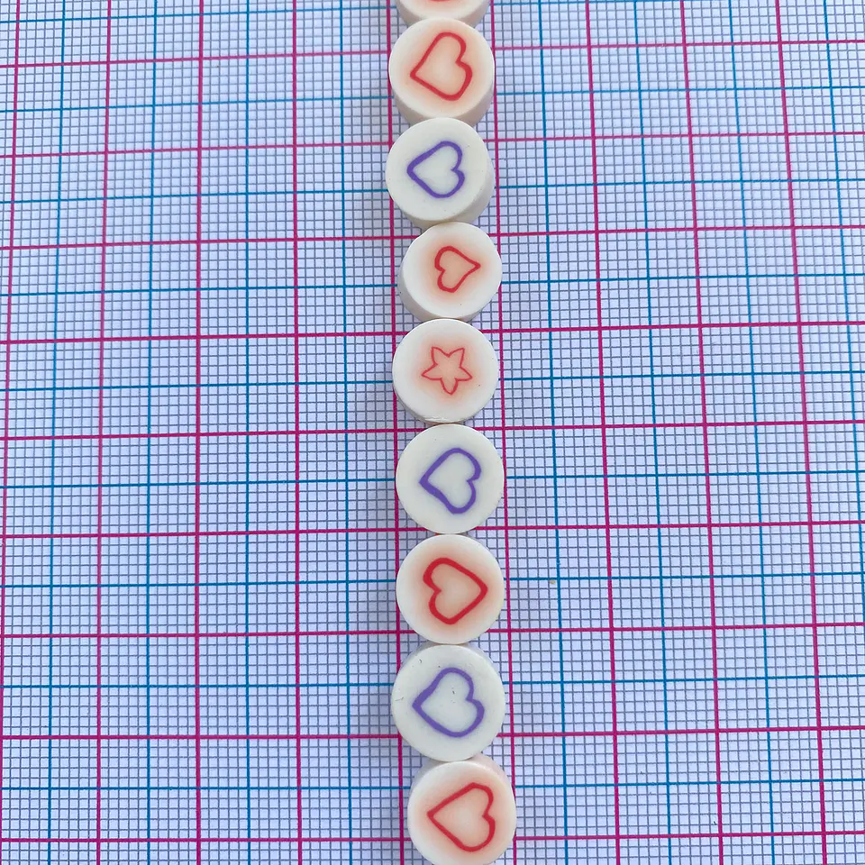 Pasante Disco Corazón y Estrella • Fimo • 10x10 mm 2
