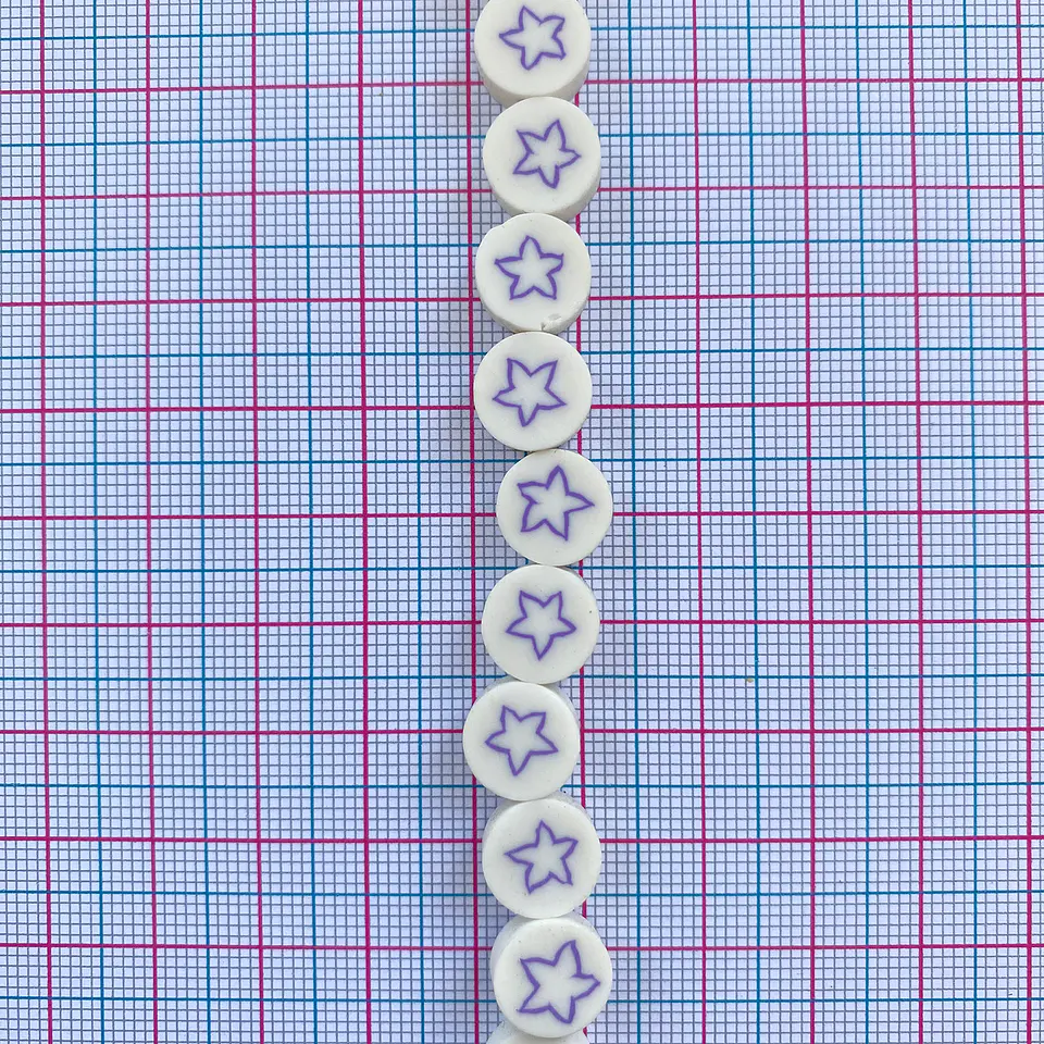 Pasante Disco Estrella Contorno • Fimo • 10x10 mm 2
