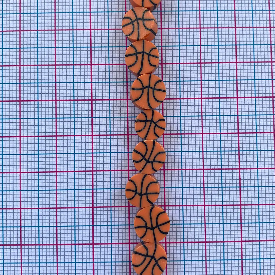 Pasante Disco Balón de Baloncesto • Fimo • 10x10 mm 2
