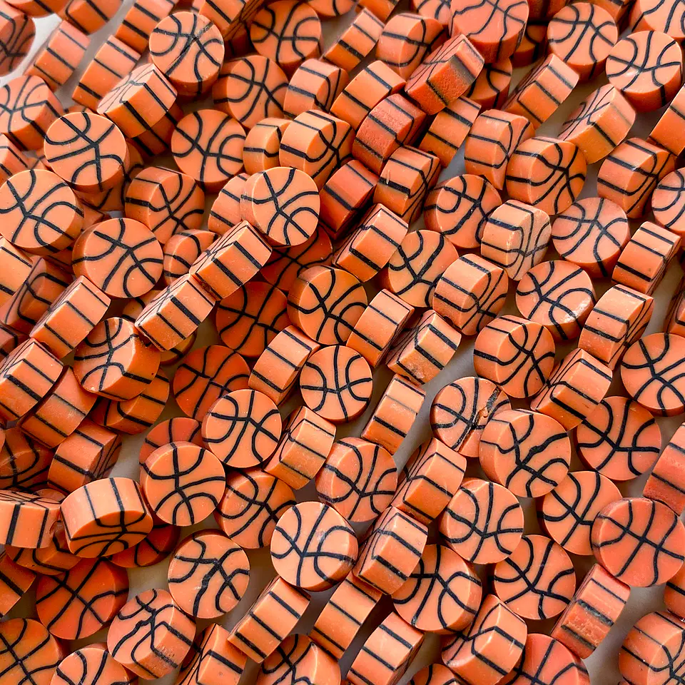 Pasante Disco Balón de Baloncesto • Fimo • 10x10 mm 1