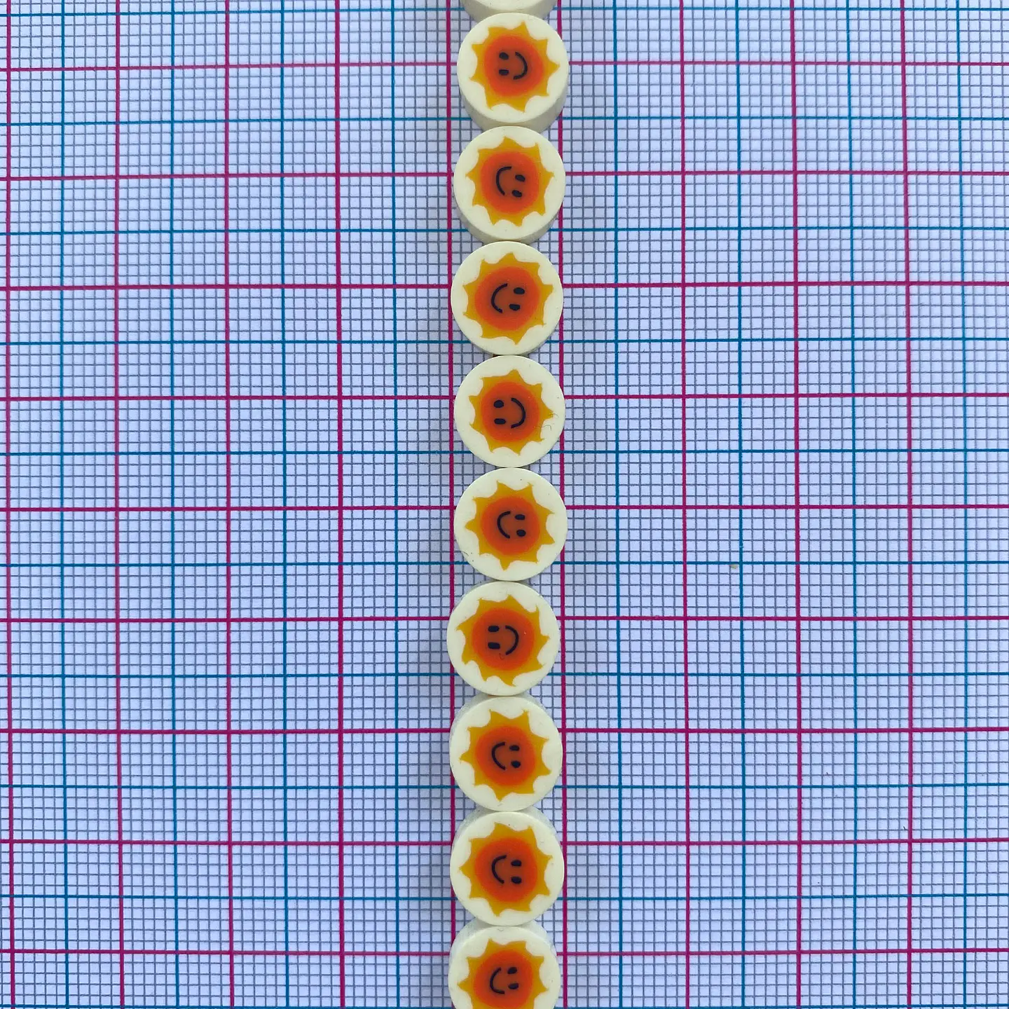 Pasante Disco Sol Sonriente • Fimo • 10x10 mm 2