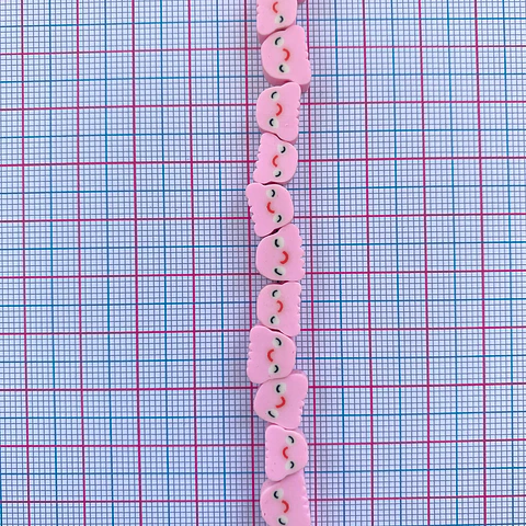 Pasante Fantasma Kawaii Rosa • Fimo • 10x10 mm