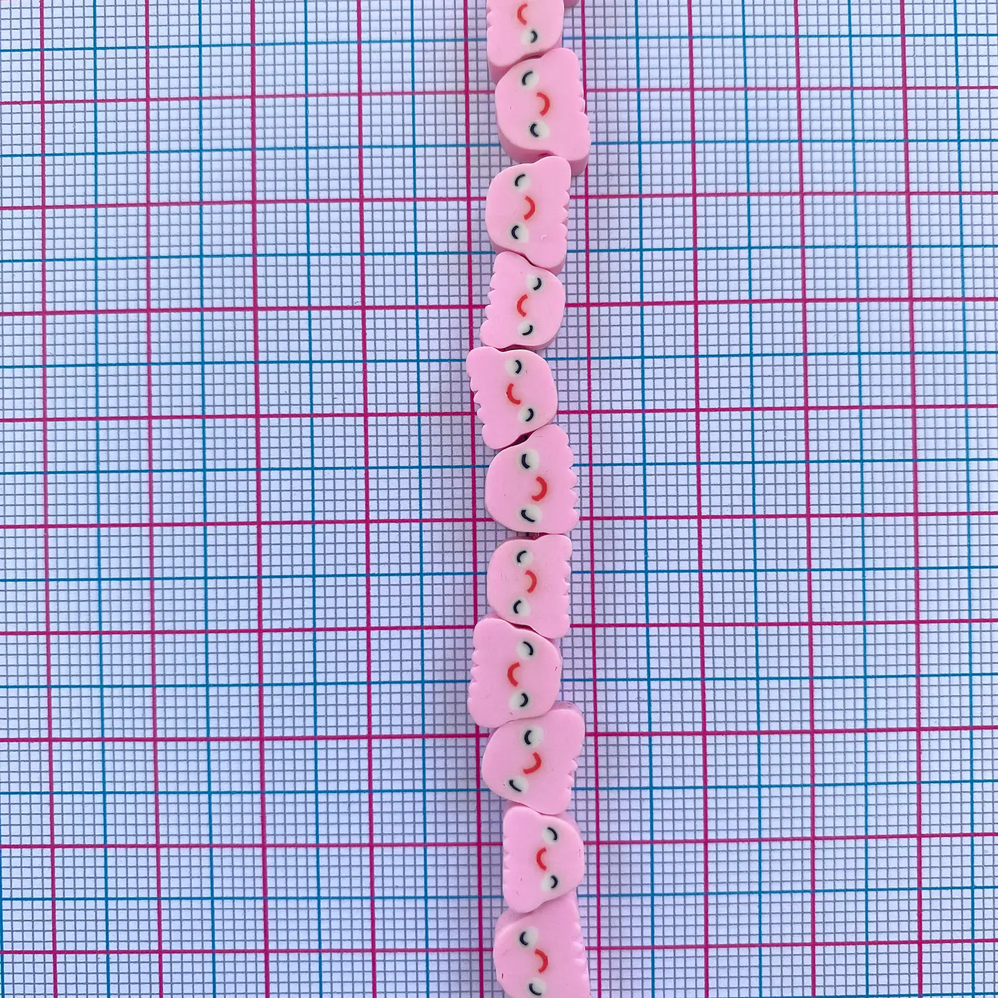 Pasante Fantasma Kawaii Rosa • Fimo • 10x10 mm 2