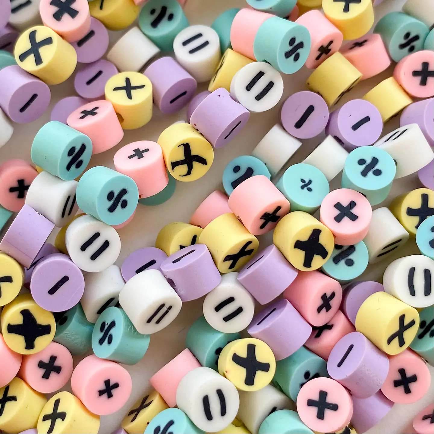 Pasante Cilindro Símbolos Matemáticos • Fimo • 10x10 mm 1