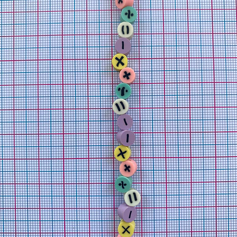 Pasante Cilindro Símbolos Matemáticos • Fimo • 10x10 mm