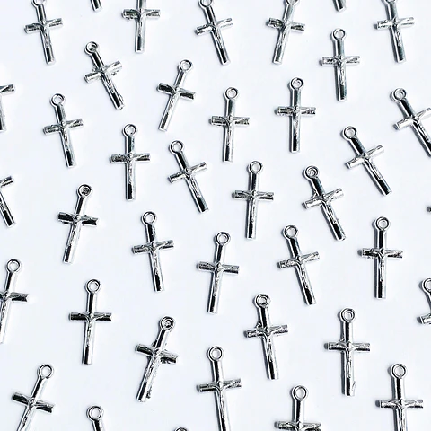 Dije Cruz Cristo • Zamak • 10x20 mm