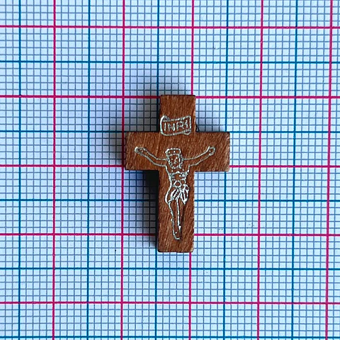 Cruz Café Claro • Madera • 16x22 mm