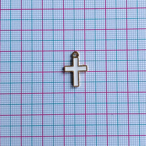 Dije Cruz Resina • Zamak • 17x11 mm