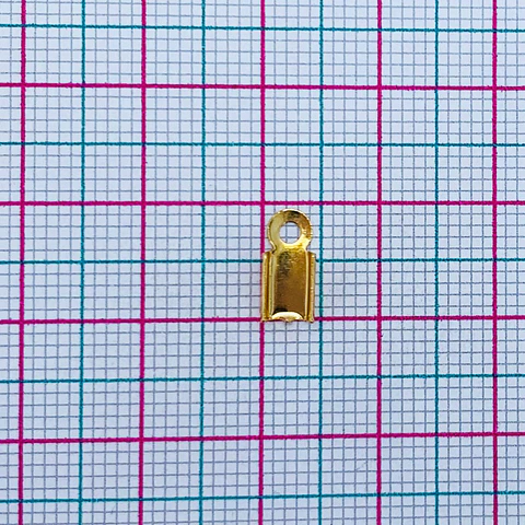 Terminal para cuero plano • Baño de Oro • 4x10 mm