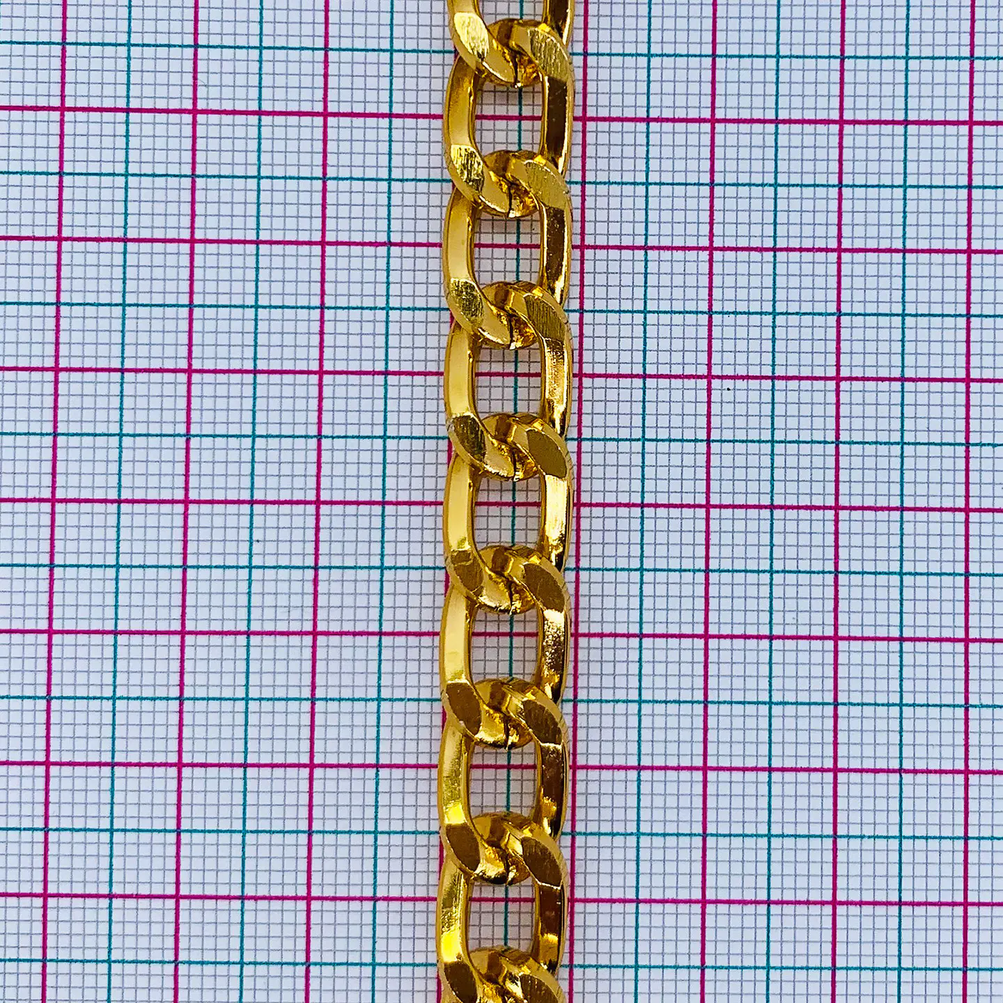 Cadena Eslabón Barbado Grumet Diamantado • Aluminio • 10x15 mm 2