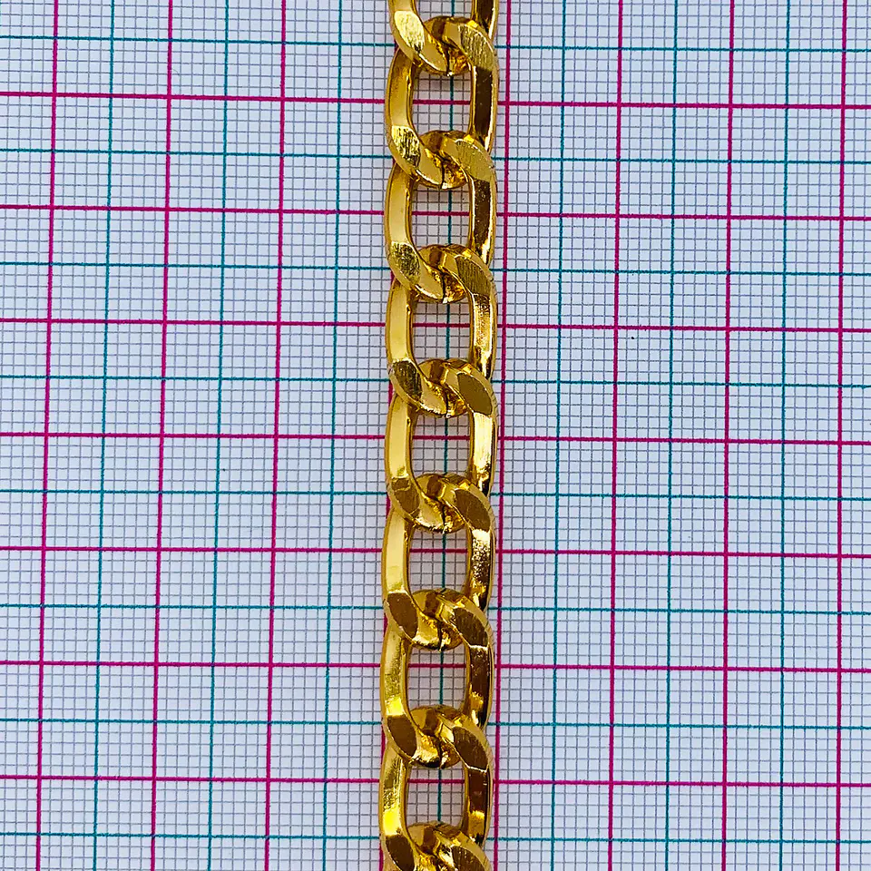 Cadena Eslabón Barbado Grumet Diamantado • Aluminio • 10x15 mm 2
