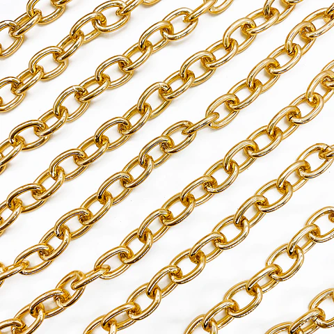 Cadena Eslabón Ovalado Clásico • Aluminio • 9x12 mm
