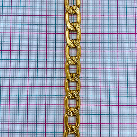 Cadena Eslabón Barbado Ovalado Texturizado • Aluminio • 10x15 mm