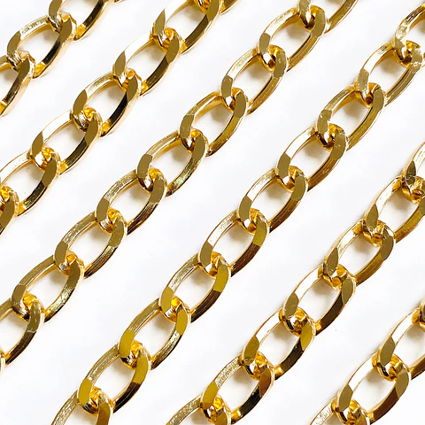 Cadena Eslabón Barbado Diamantado • Aluminio • 10x18 mm