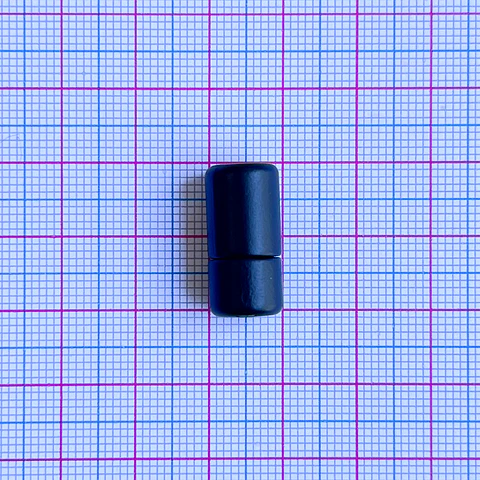 Broche Imán Cilíndrico Redondeado Negro • Zamak • 10x20 mm