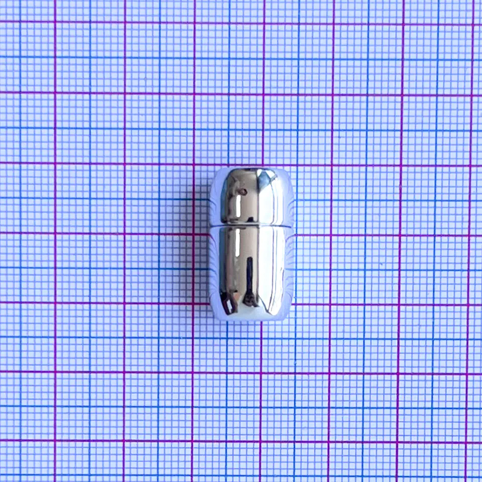 Broche Imán Cilíndrico Redondeado Niquel • Zamak • 10x20 mm 2