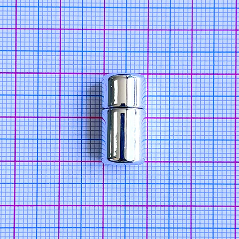Broche Imán Cilíndrico Rectangular Niquel • Zamak • 10x22 mm