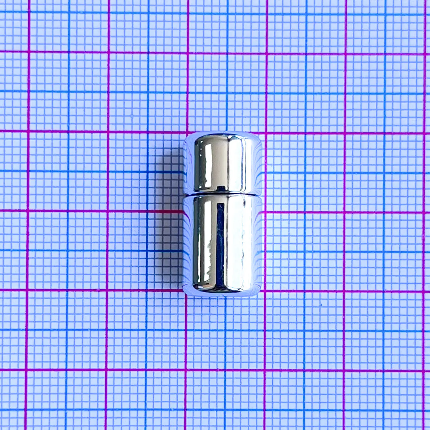 Broche Imán Cilíndrico Rectangular Niquel • Zamak • 10x22 mm 2