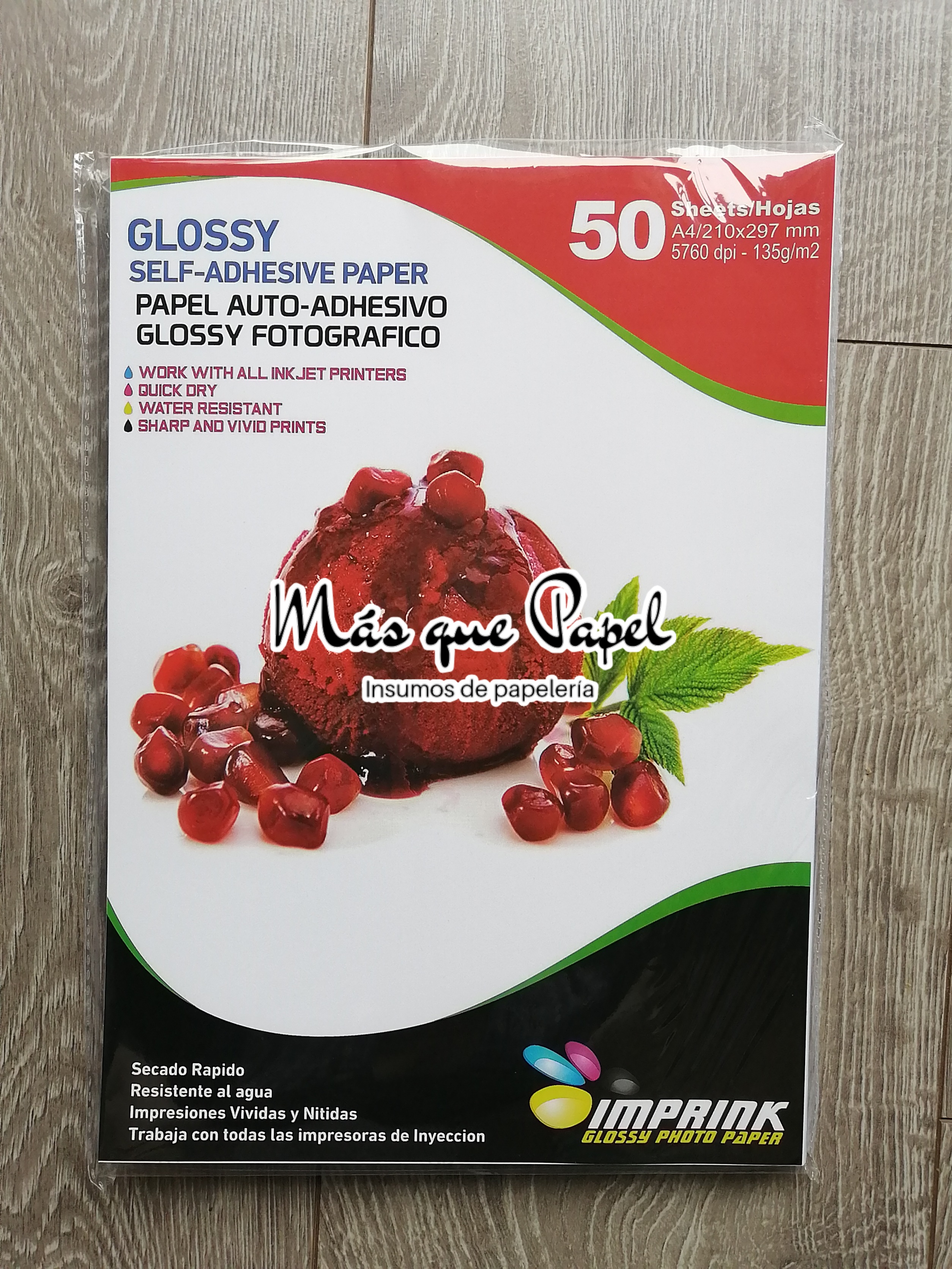 Papel Fotográfico Adhesivo A4 Imprink  1