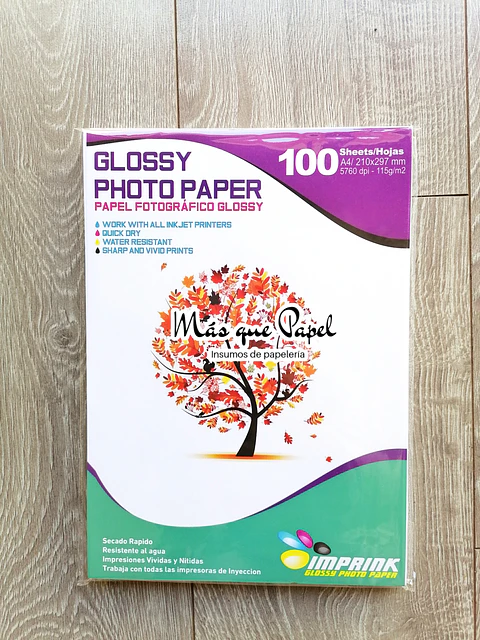 Papel Fotográfico Glossy Imprink A4