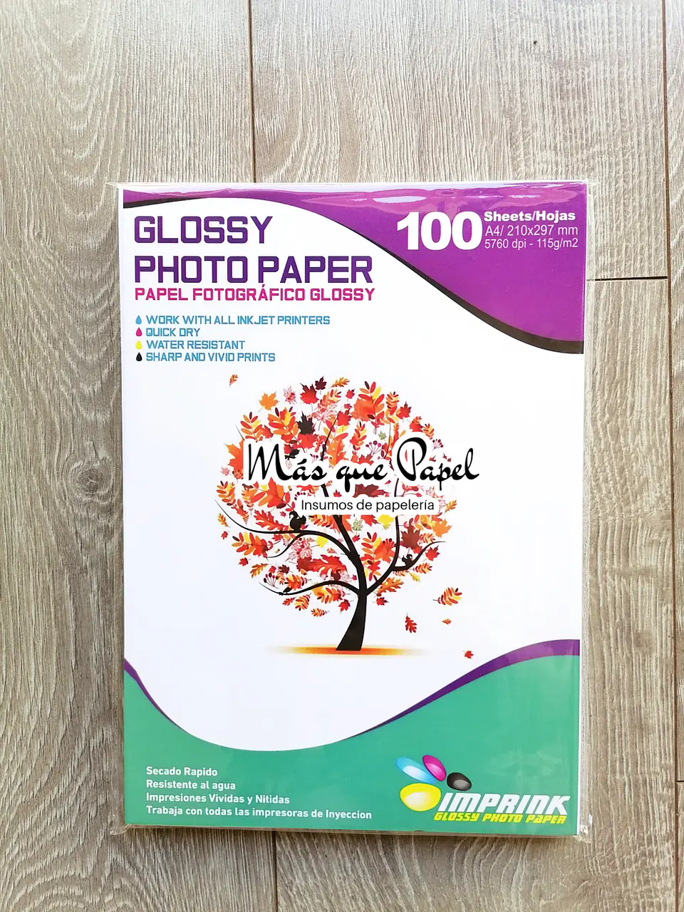Papel Fotográfico Glossy Imprink A4 1