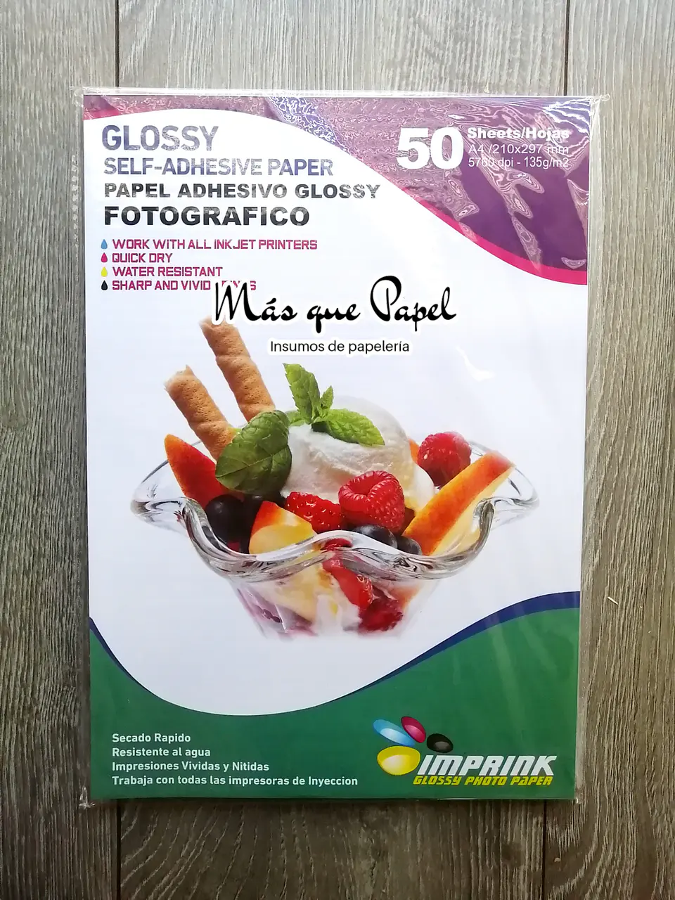 Papel Fotográfico Adhesivo Pegamento extra fuerte Imprink  1