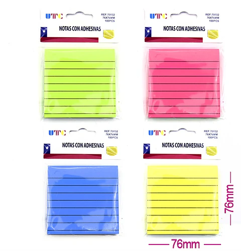Notas adhesivas lineales 100 hjs