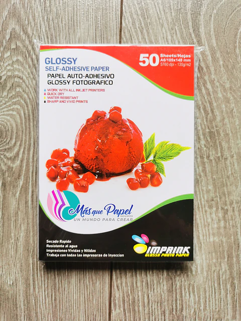 Papel Fotográfico Adhesivo A6 Imprink
