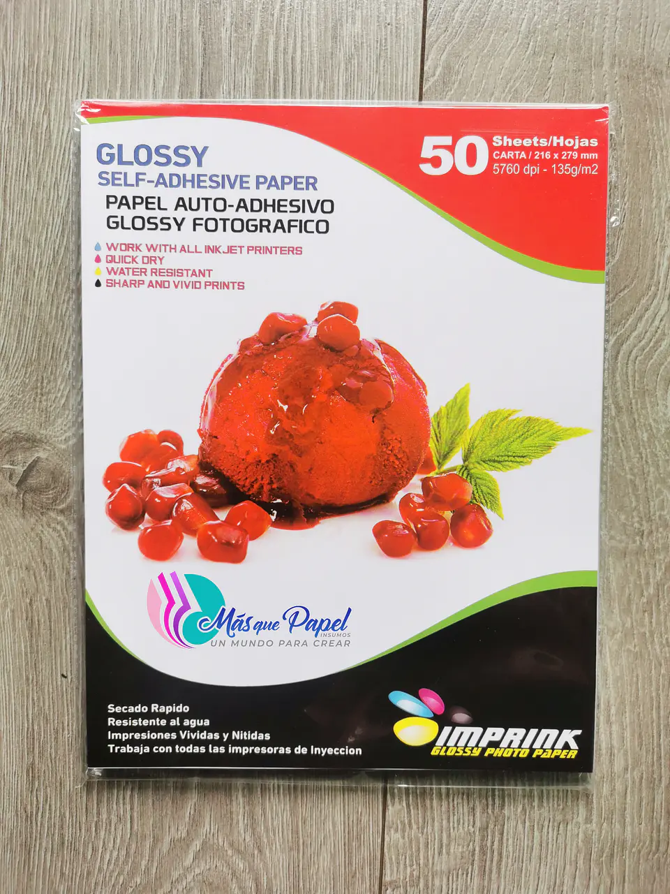 Papel Fotográfico Adhesivo Carta Imprink 1