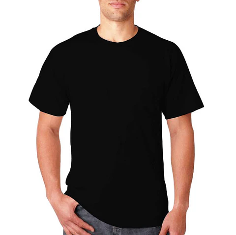Polera Negra Algodón Adulto Tubular