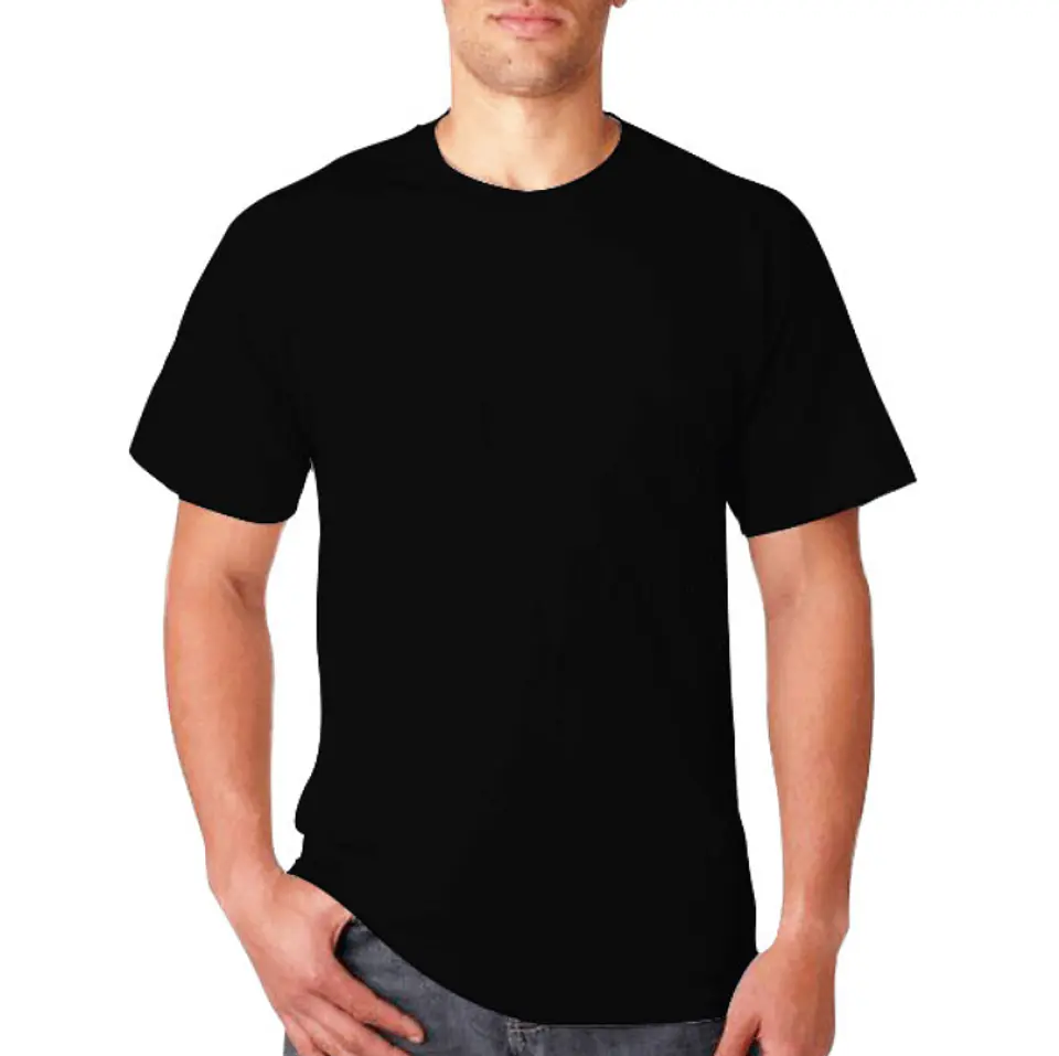 Polera Negra Algodón Adulto Tubular 1