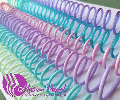 Espiral Plástico 2:1 Color Pastel (Para Cinch) 26 mm