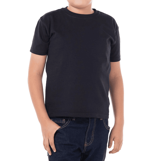 Polera Negra Algodón Niño Basic