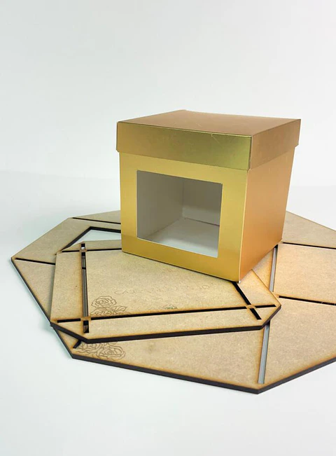 Molde MDF Caja cuadrada con visor