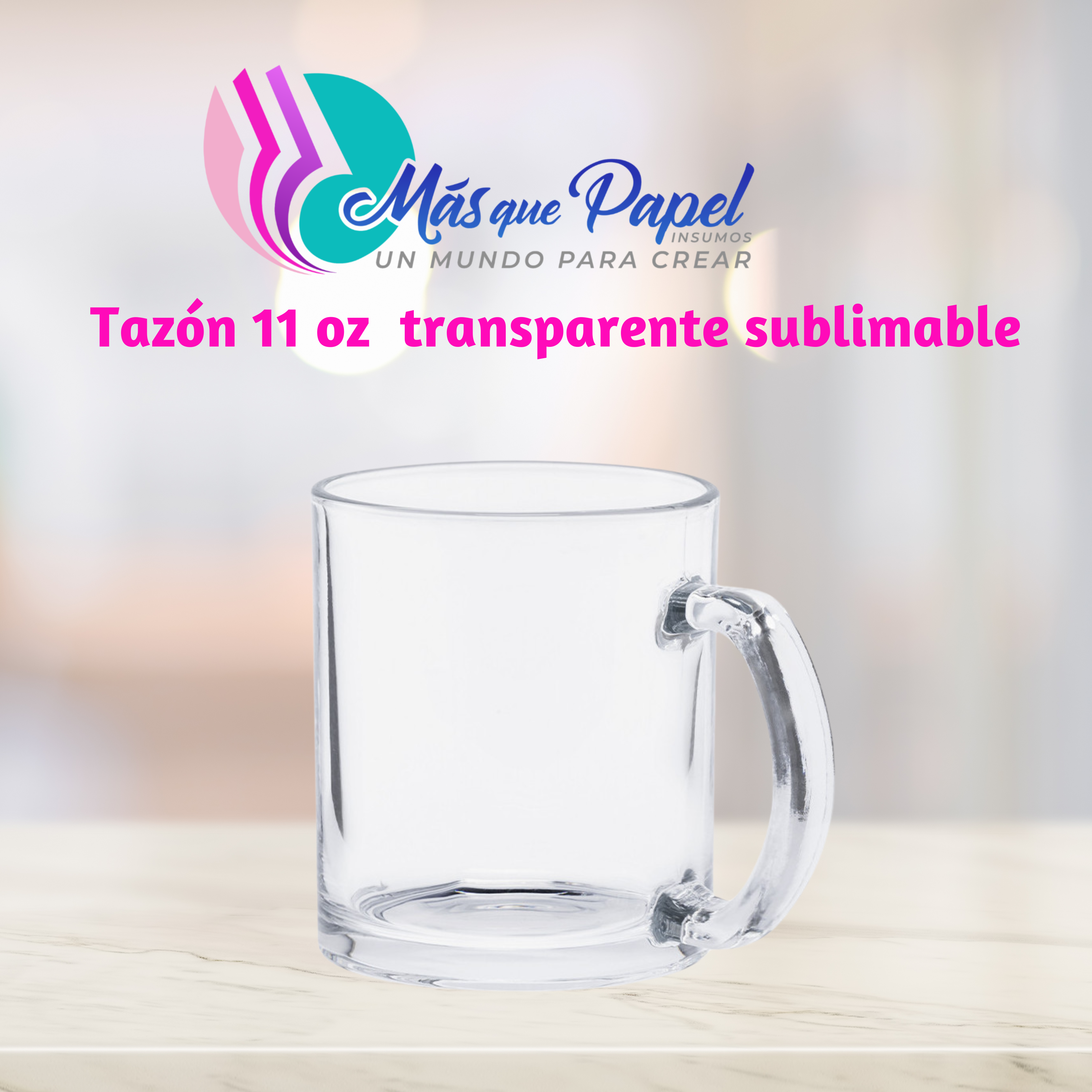 Tazón cristal transparente 11 oz (sublimable) 1