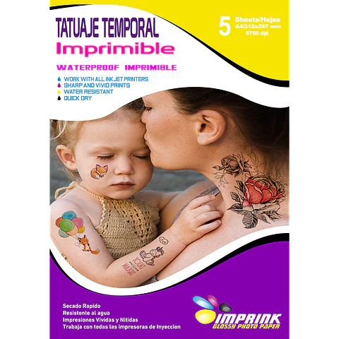 Papel para tatuajes temporales