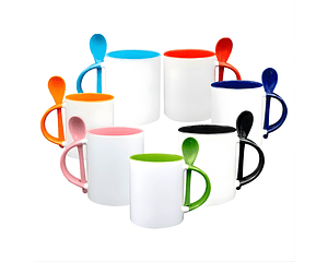 Tazón Sublimable de color con cuchara