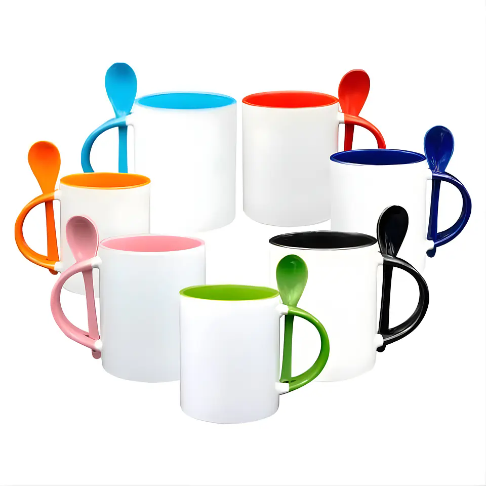 Tazón Sublimable de color con cuchara 1