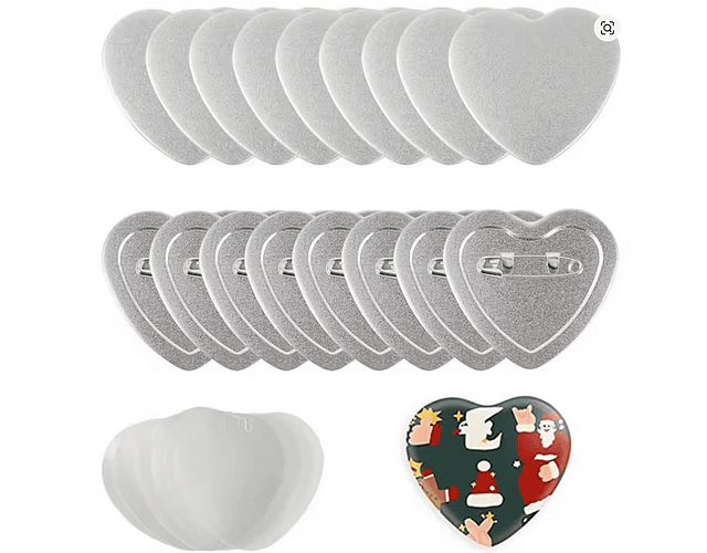 Chapita Alfiler Corazón 58 mm