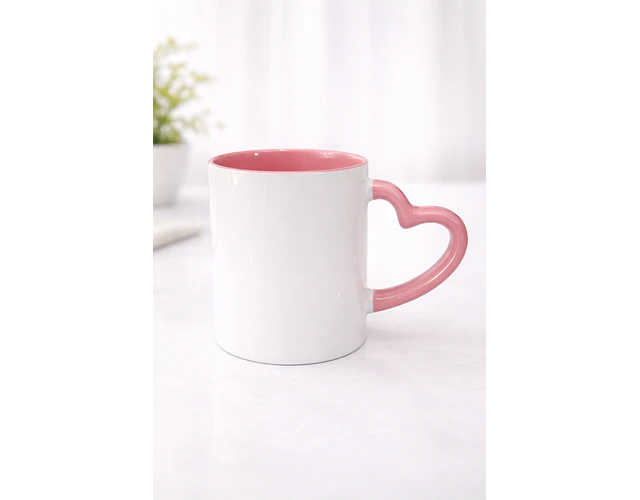 Tazón 11 oz Asa de corazón e interior de color