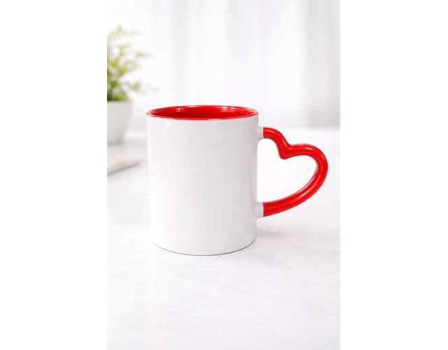 Tazón 11 oz Asa de corazón e interior de color