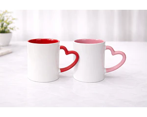 Tazón 11 oz Asa de corazón e interior de color