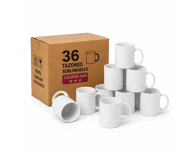 Tazón 11 oz sublimable AAA (Caja de 36 unid)