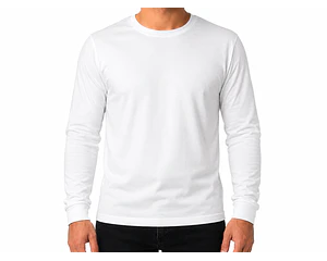 Polera Algodón Manga Larga Blanca Adulto